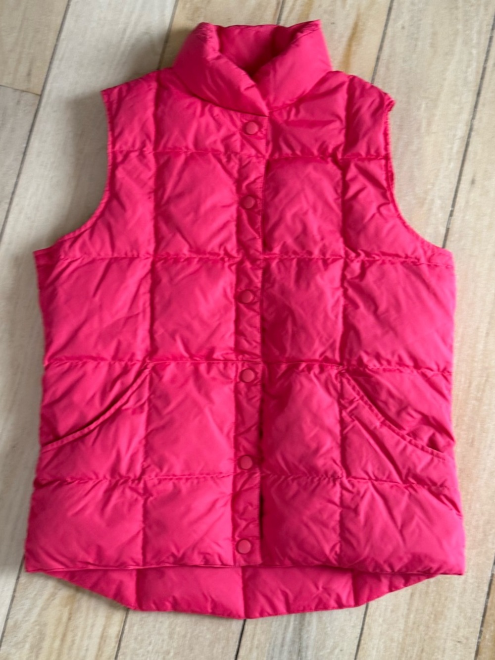 Lands' End Hot Pink Quilted Puffer Vest